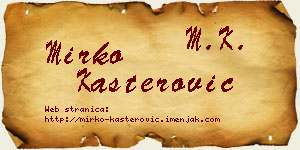 Mirko Kašterović vizit kartica